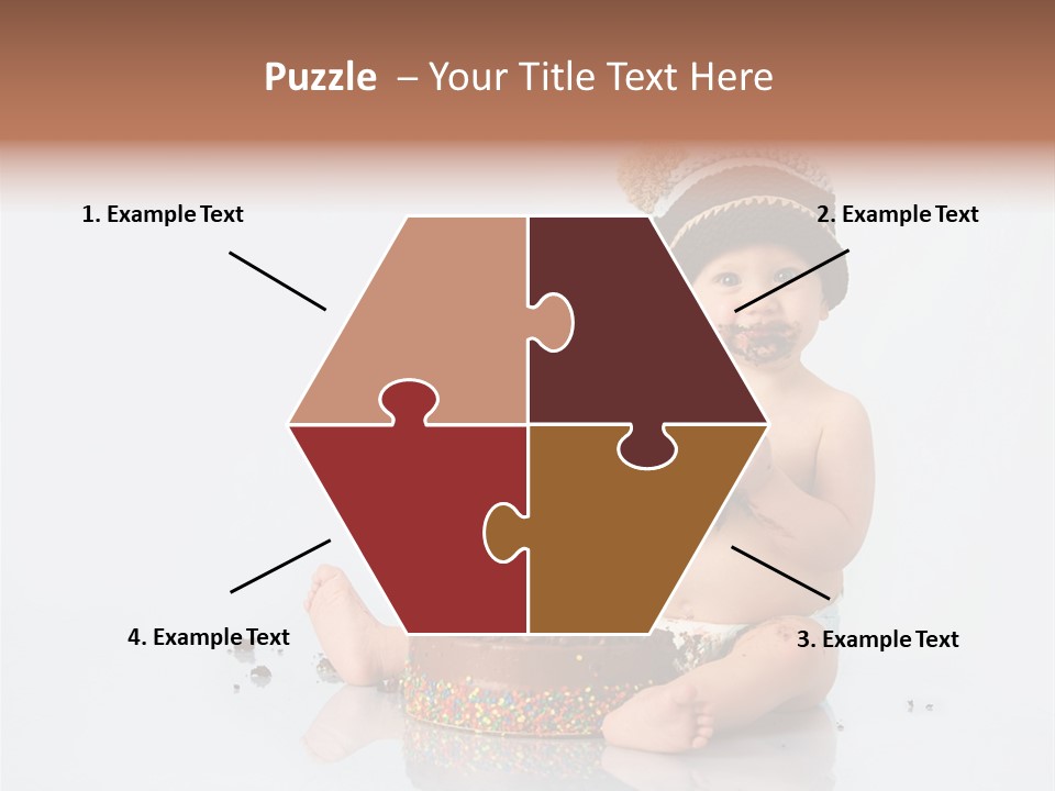 Baby Boy With Hat And Cake PowerPoint Template