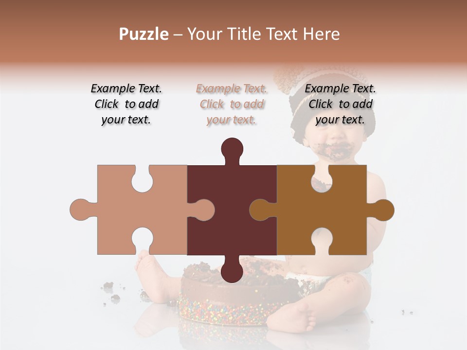 Baby Boy With Hat And Cake PowerPoint Template