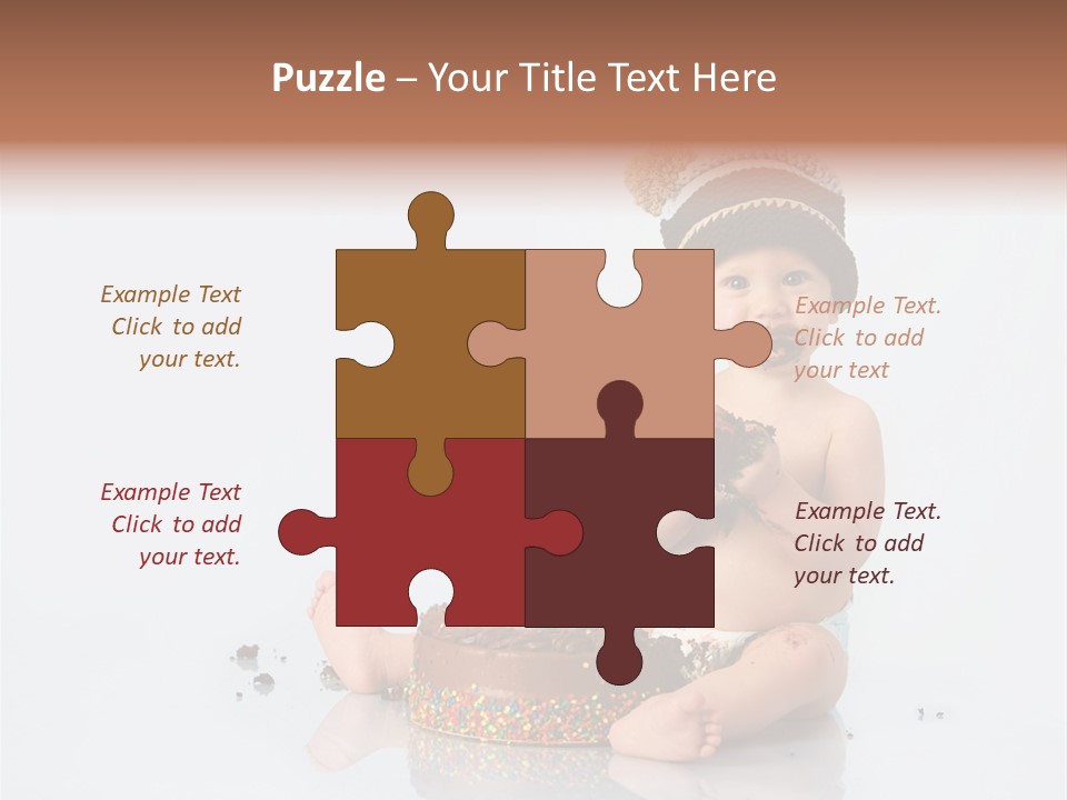 Baby Boy With Hat And Cake PowerPoint Template