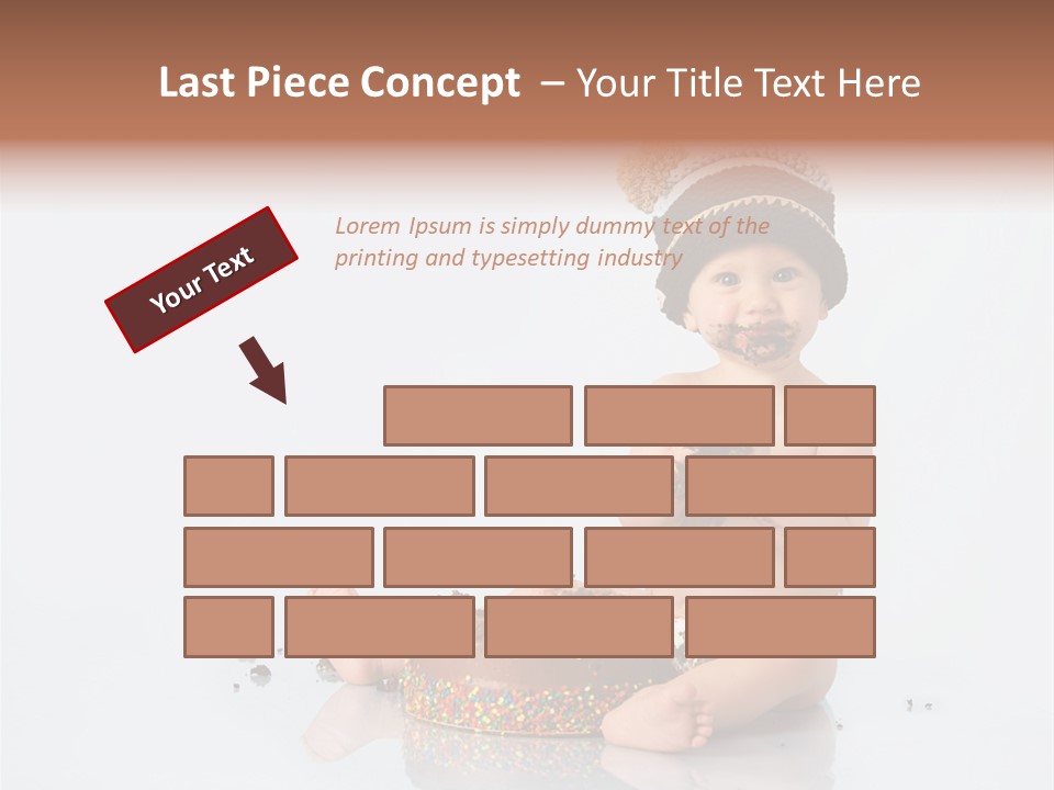Baby Boy With Hat And Cake PowerPoint Template