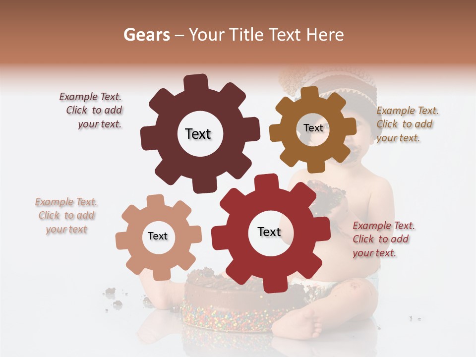 Baby Boy With Hat And Cake PowerPoint Template