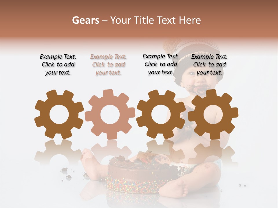 Baby Boy With Hat And Cake PowerPoint Template