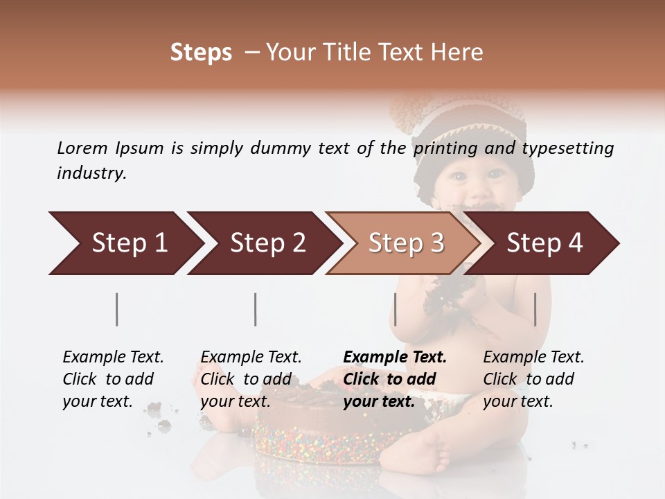 Baby Boy With Hat And Cake PowerPoint Template