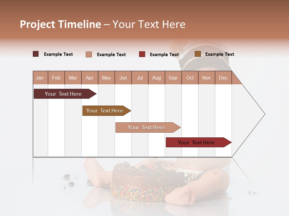 Baby Boy With Hat And Cake PowerPoint Template