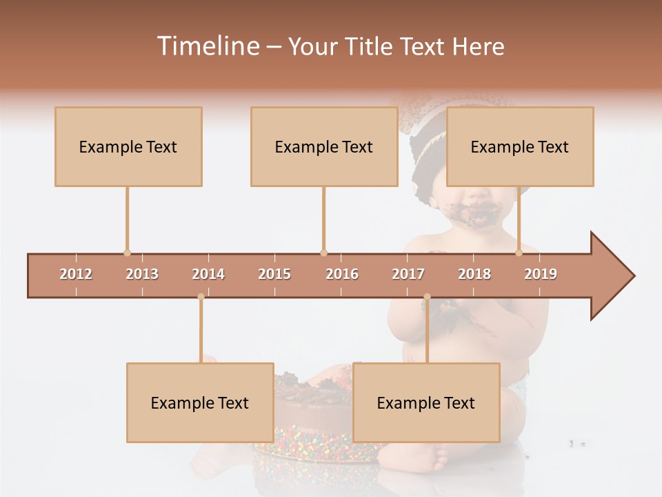 Baby Boy With Hat And Cake PowerPoint Template