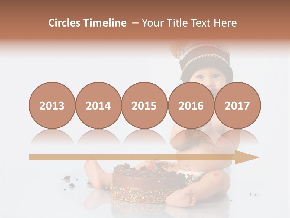 Baby Boy With Hat And Cake PowerPoint Template