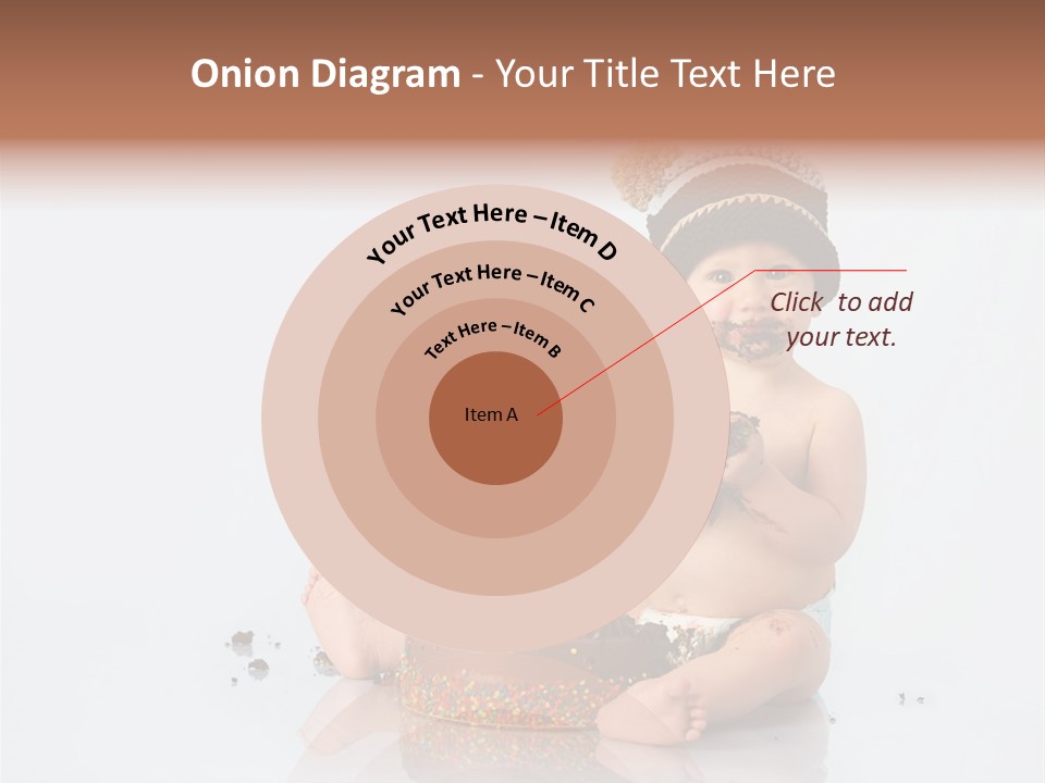 Baby Boy With Hat And Cake PowerPoint Template