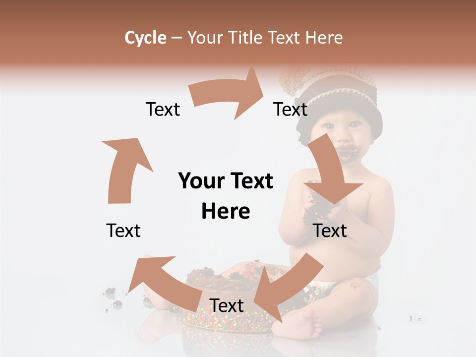 Baby Boy With Hat And Cake PowerPoint Template