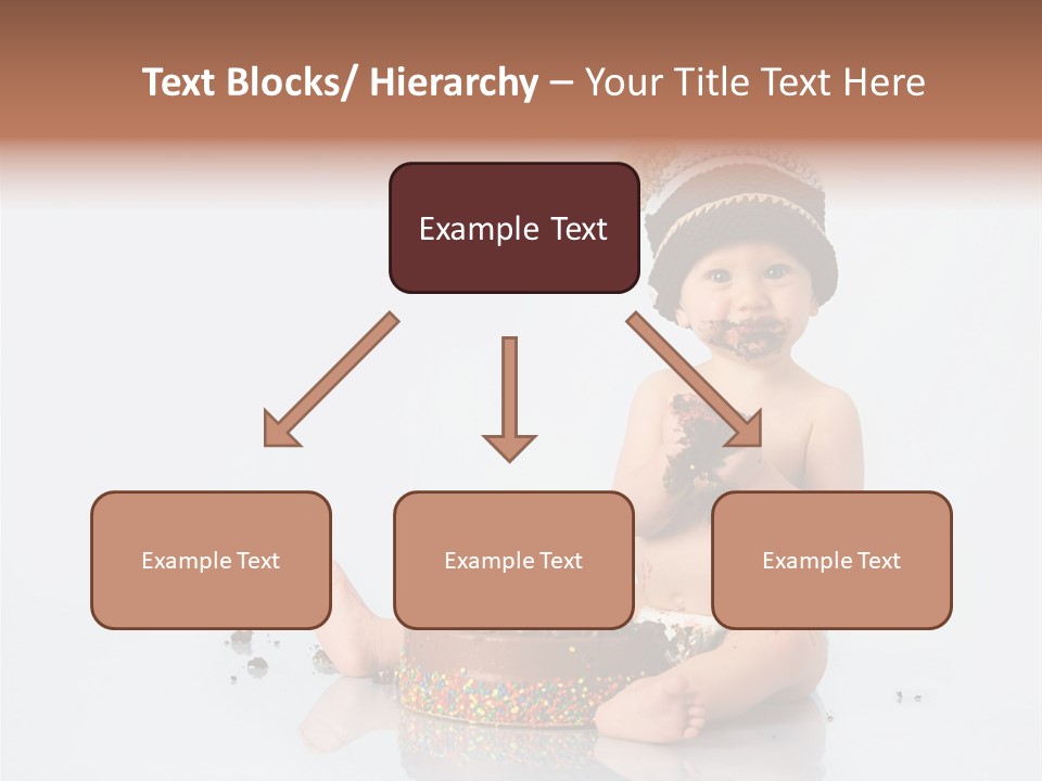 Baby Boy With Hat And Cake PowerPoint Template