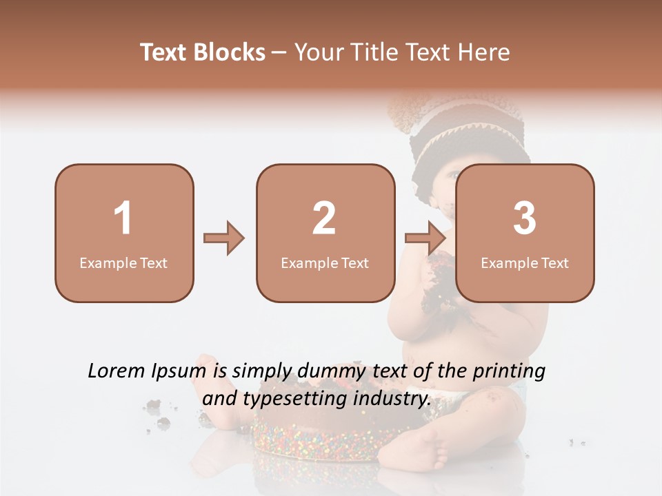 Baby Boy With Hat And Cake PowerPoint Template