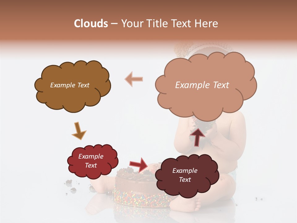 Baby Boy With Hat And Cake PowerPoint Template