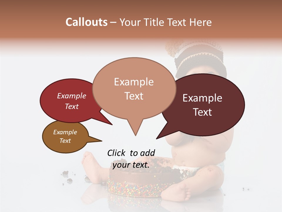 Baby Boy With Hat And Cake PowerPoint Template