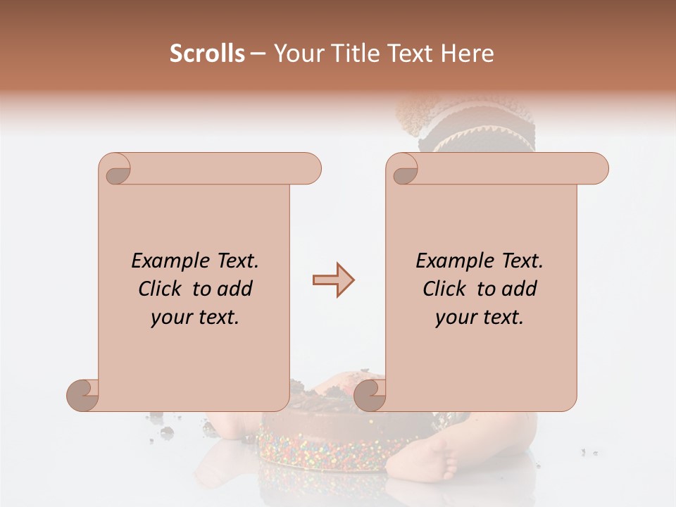 Baby Boy With Hat And Cake PowerPoint Template