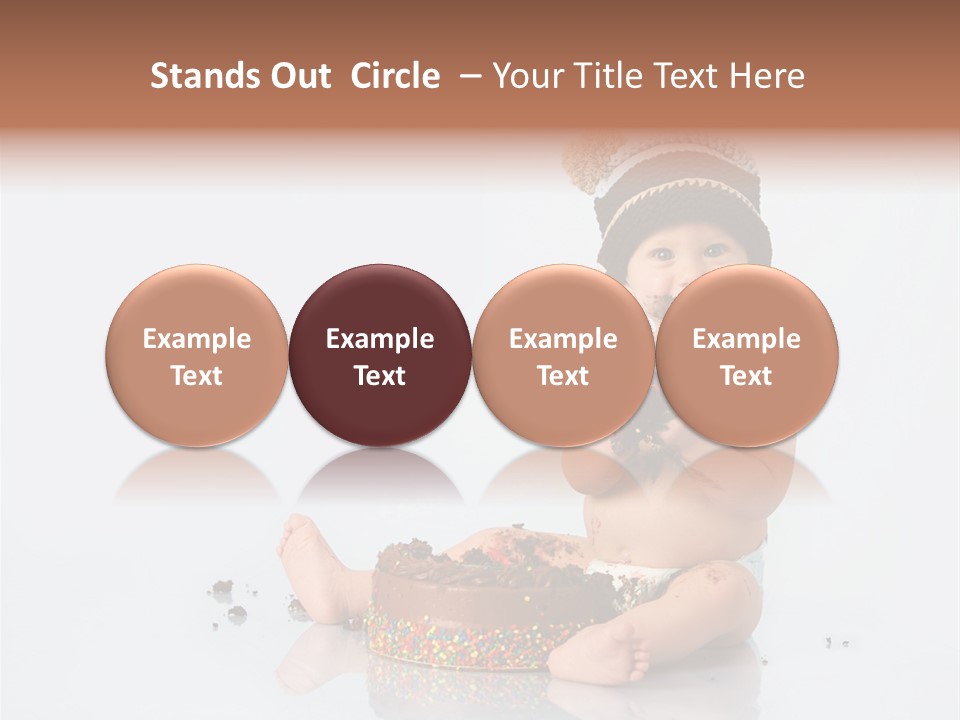 Baby Boy With Hat And Cake PowerPoint Template