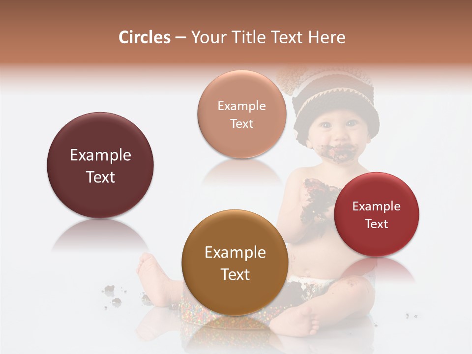 Baby Boy With Hat And Cake PowerPoint Template