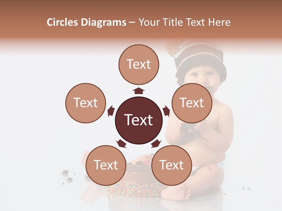 Baby Boy With Hat And Cake PowerPoint Template