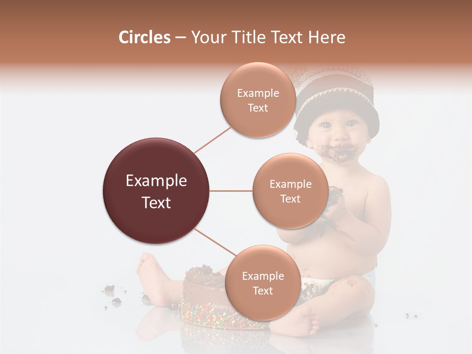 Baby Boy With Hat And Cake PowerPoint Template