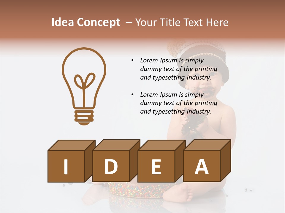 Baby Boy With Hat And Cake PowerPoint Template