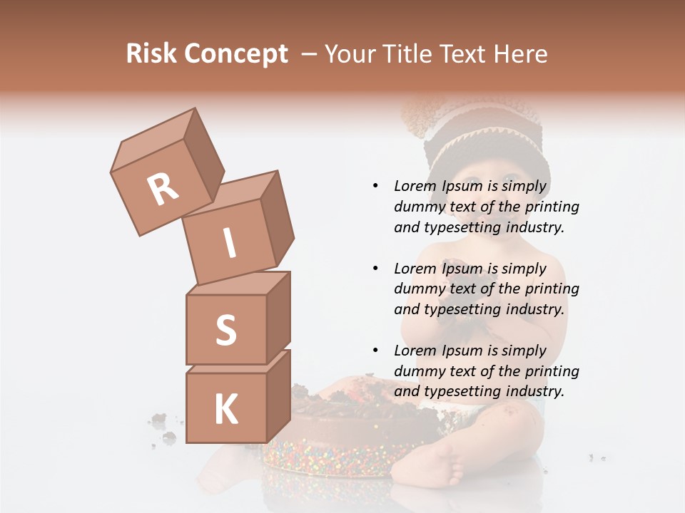 Baby Boy With Hat And Cake PowerPoint Template