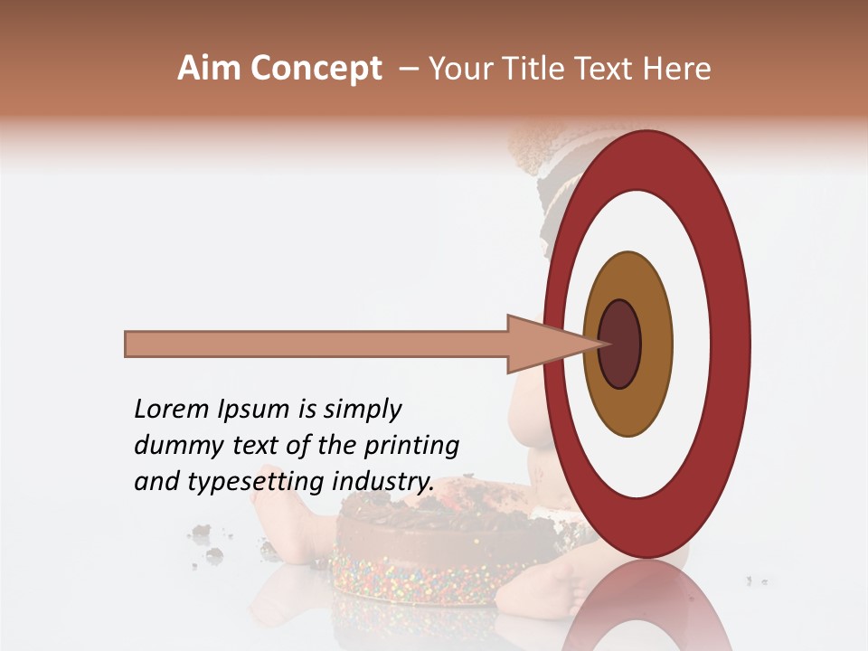 Baby Boy With Hat And Cake PowerPoint Template