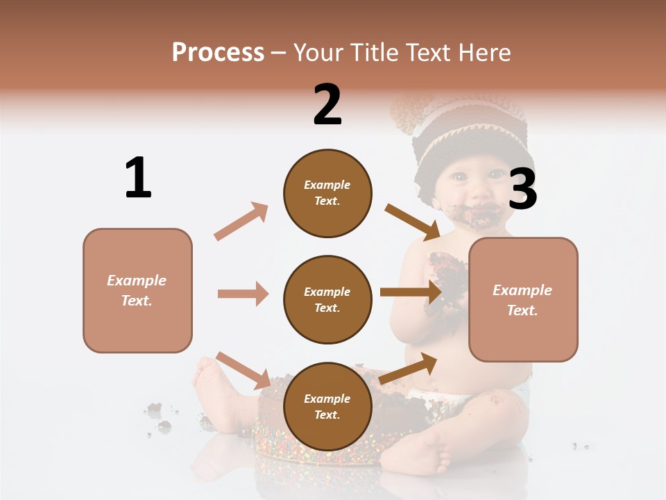 Baby Boy With Hat And Cake PowerPoint Template