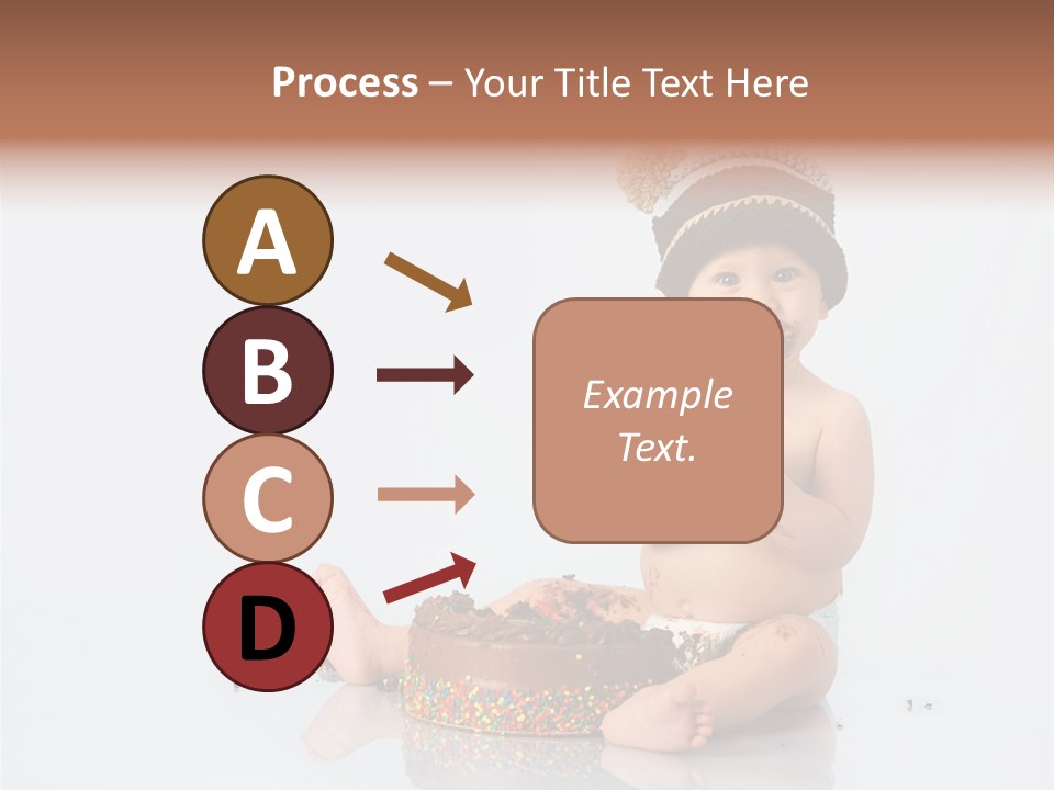 Baby Boy With Hat And Cake PowerPoint Template