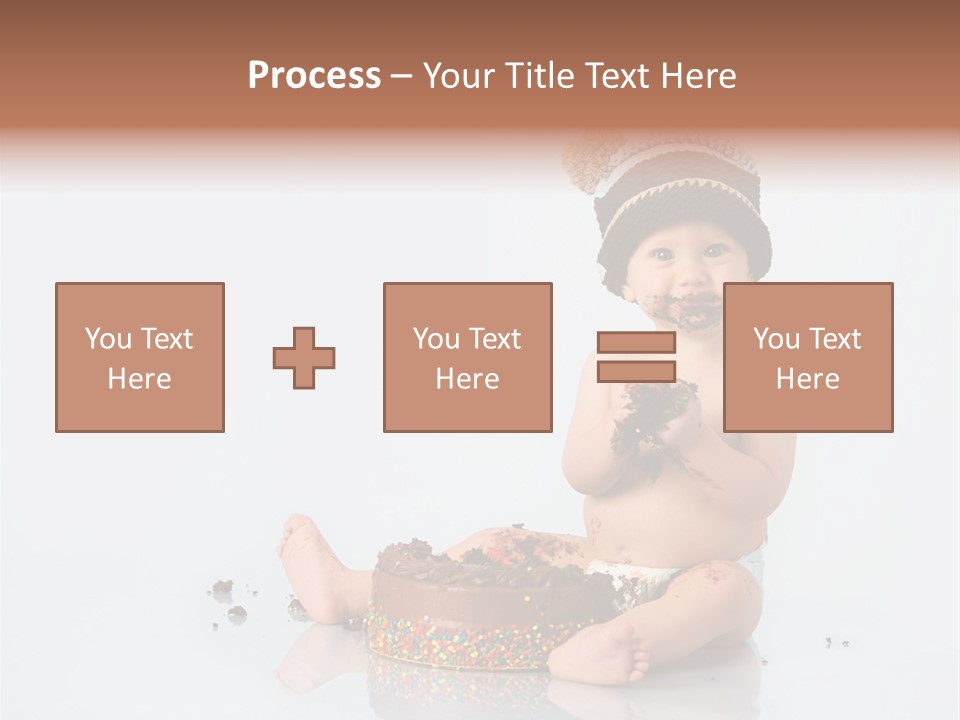 Baby Boy With Hat And Cake PowerPoint Template