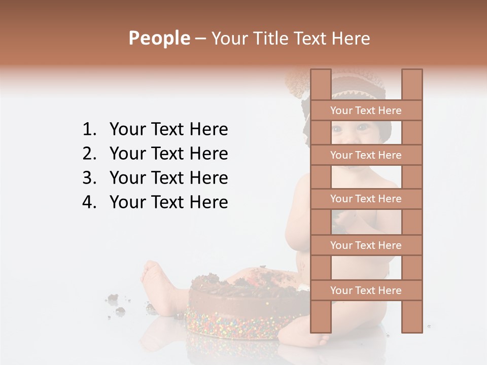 Baby Boy With Hat And Cake PowerPoint Template