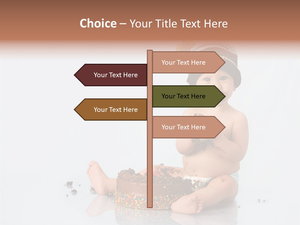 Baby Boy With Hat And Cake PowerPoint Template