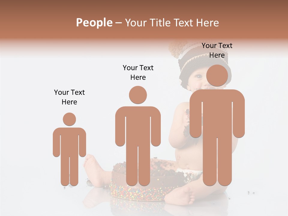 Baby Boy With Hat And Cake PowerPoint Template