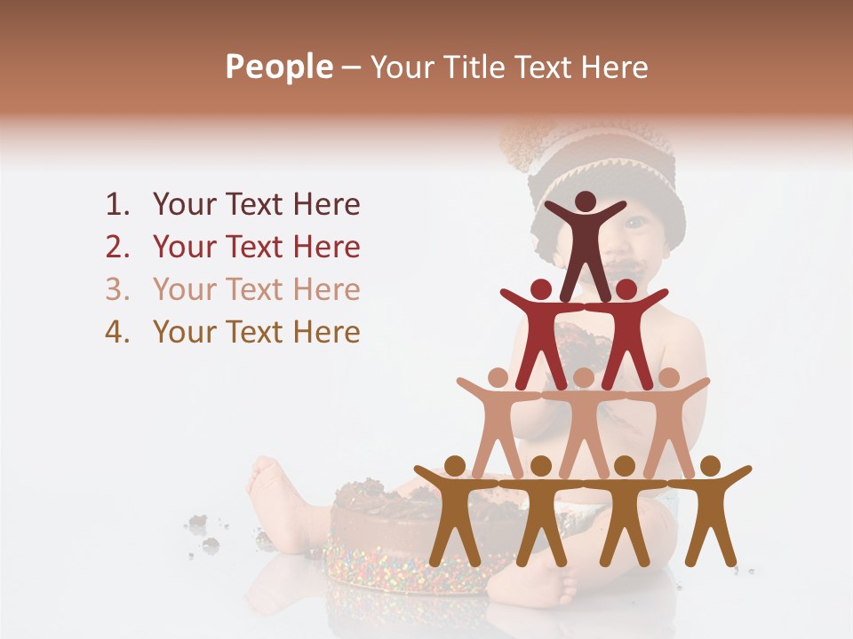 Baby Boy With Hat And Cake PowerPoint Template