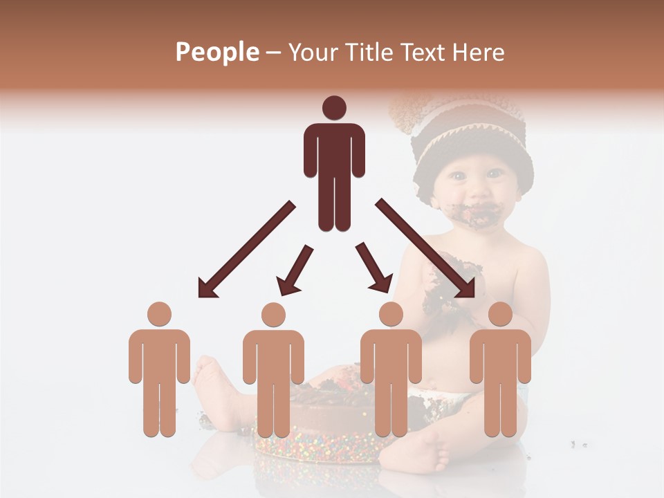 Baby Boy With Hat And Cake PowerPoint Template