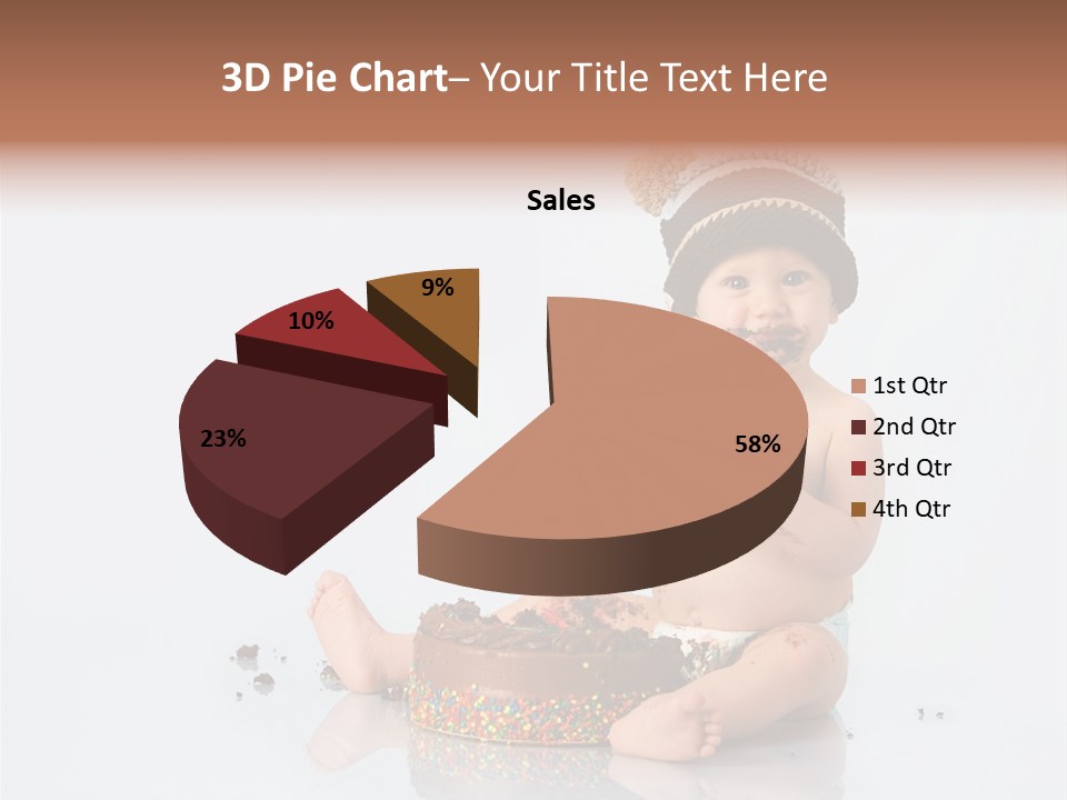 Baby Boy With Hat And Cake PowerPoint Template
