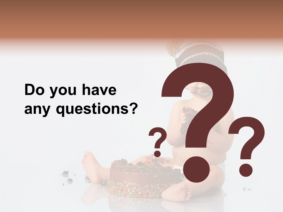 Baby Boy With Hat And Cake PowerPoint Template