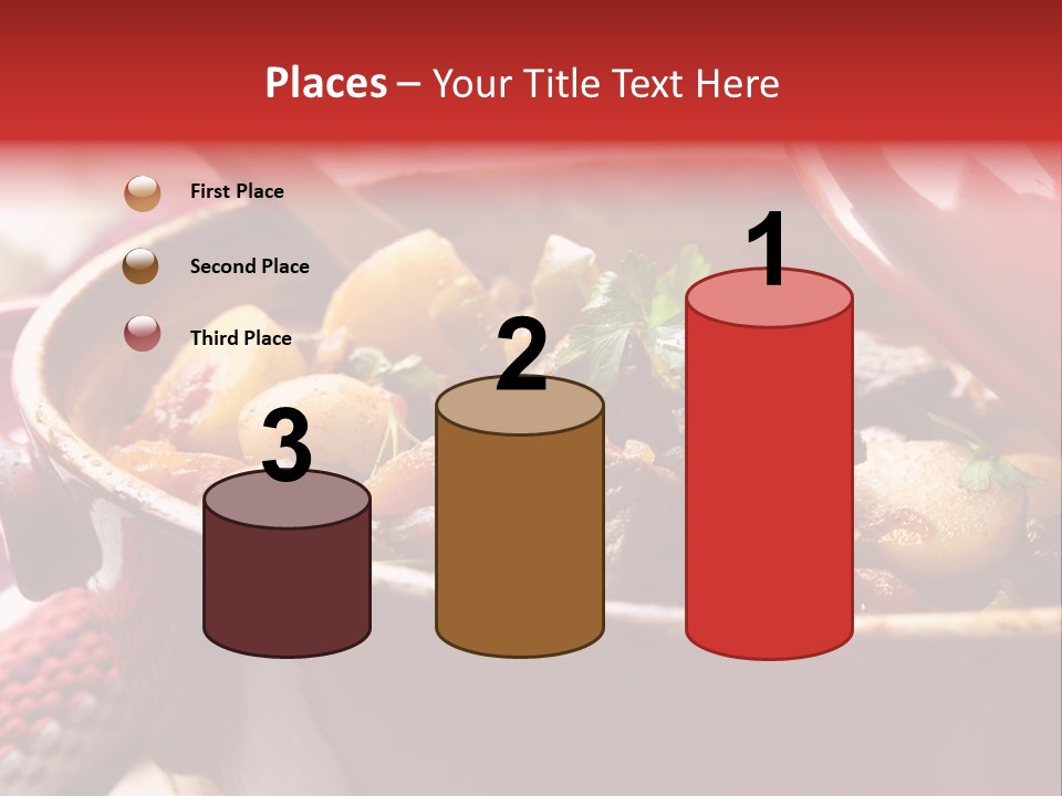 A Pot Full Of Food With A Spoon In It PowerPoint Template