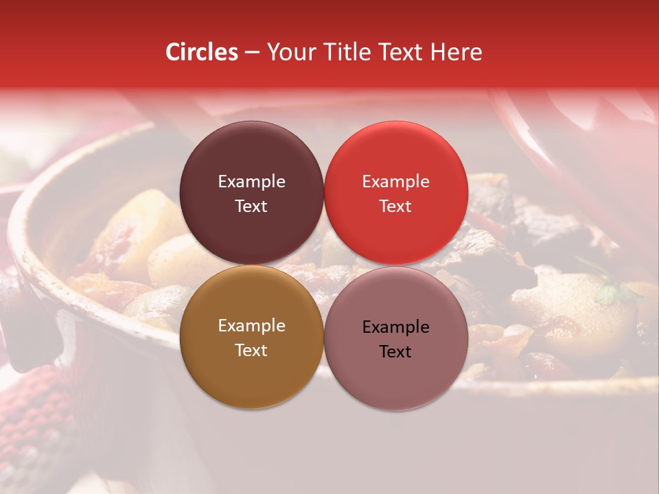 A Pot Full Of Food With A Spoon In It PowerPoint Template