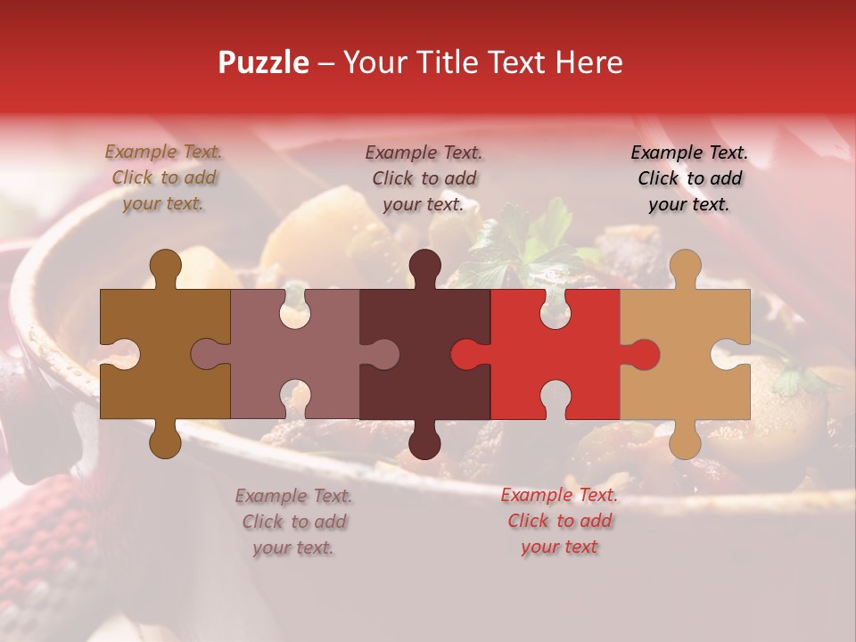 A Pot Full Of Food With A Spoon In It PowerPoint Template