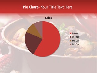 A Pot Full Of Food With A Spoon In It PowerPoint Template