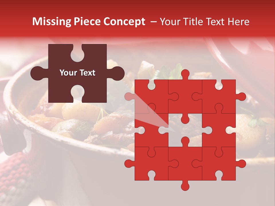 A Pot Full Of Food With A Spoon In It PowerPoint Template