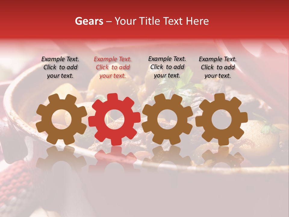 A Pot Full Of Food With A Spoon In It PowerPoint Template