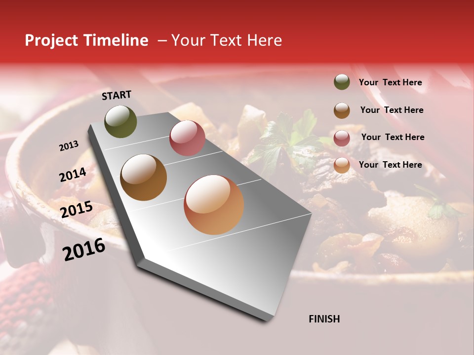 A Pot Full Of Food With A Spoon In It PowerPoint Template