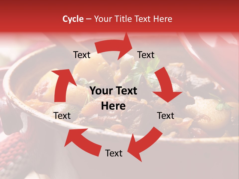 A Pot Full Of Food With A Spoon In It PowerPoint Template