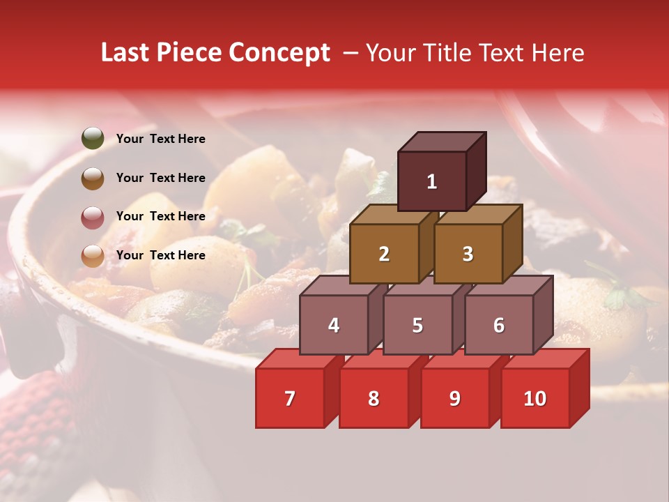 A Pot Full Of Food With A Spoon In It PowerPoint Template