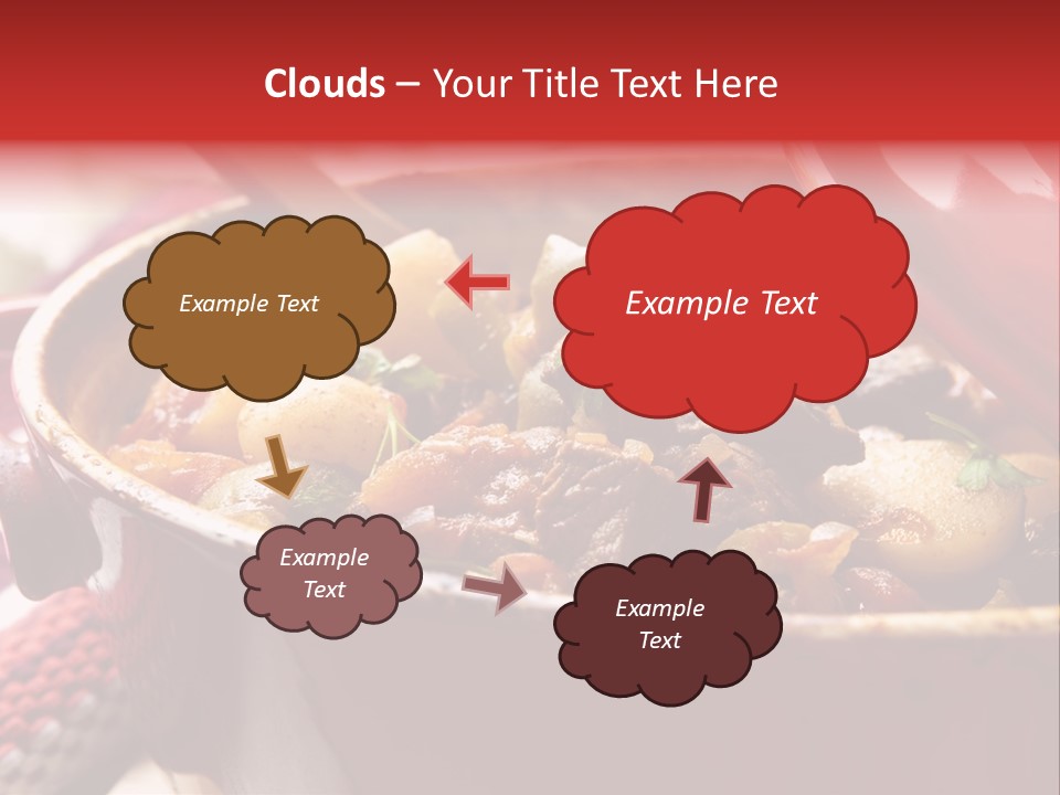 A Pot Full Of Food With A Spoon In It PowerPoint Template
