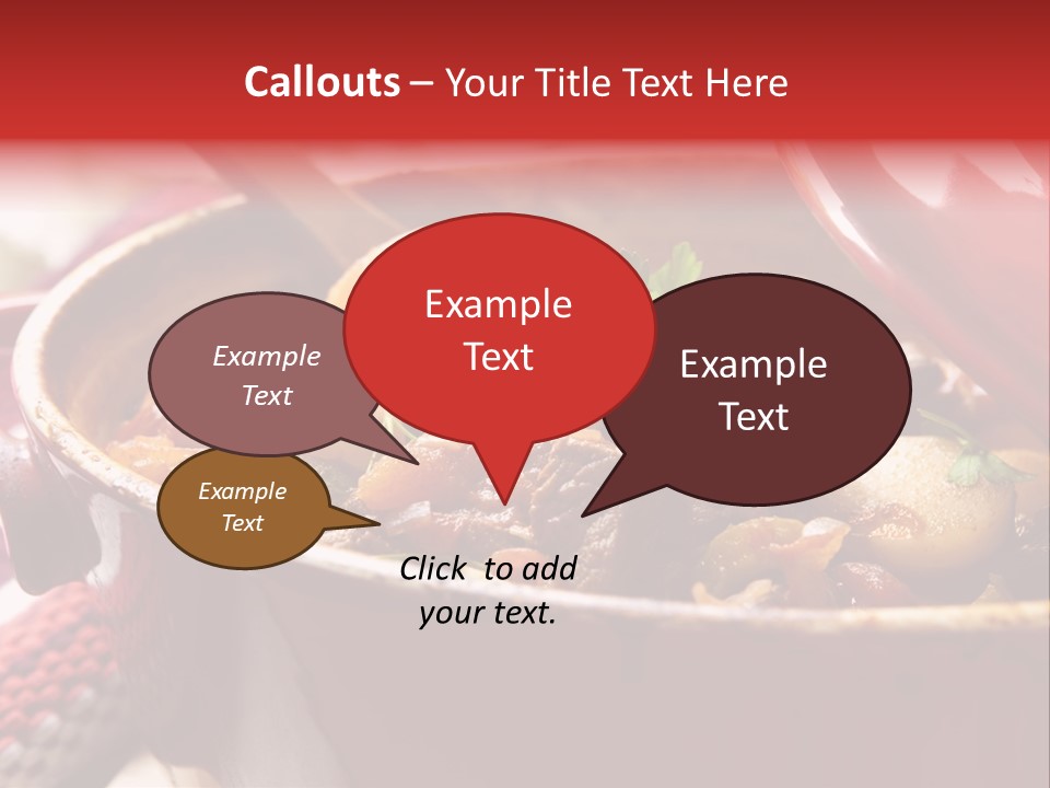 A Pot Full Of Food With A Spoon In It PowerPoint Template