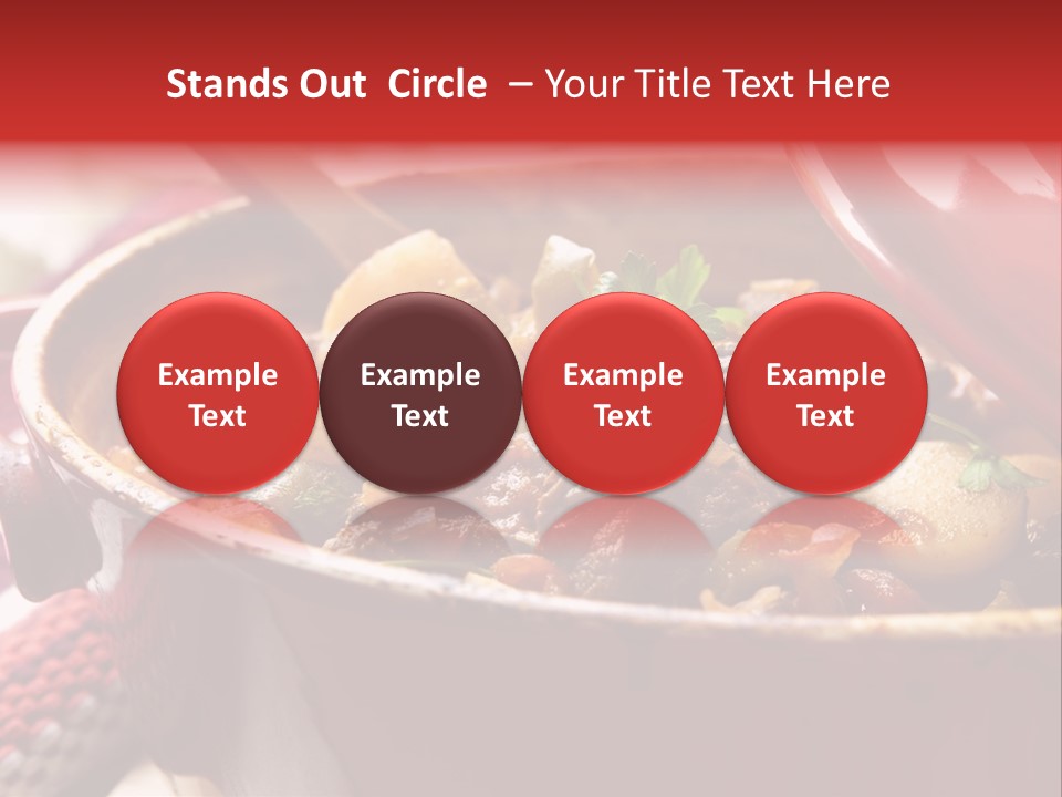 A Pot Full Of Food With A Spoon In It PowerPoint Template