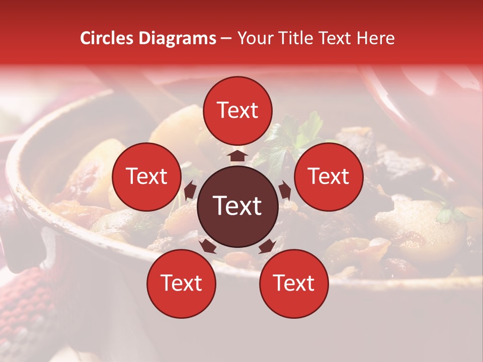 A Pot Full Of Food With A Spoon In It PowerPoint Template