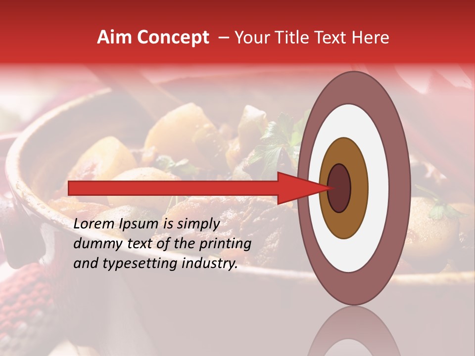 A Pot Full Of Food With A Spoon In It PowerPoint Template