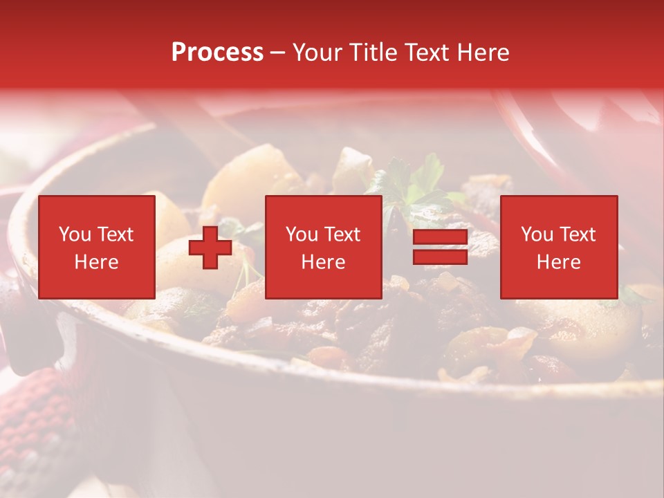 A Pot Full Of Food With A Spoon In It PowerPoint Template