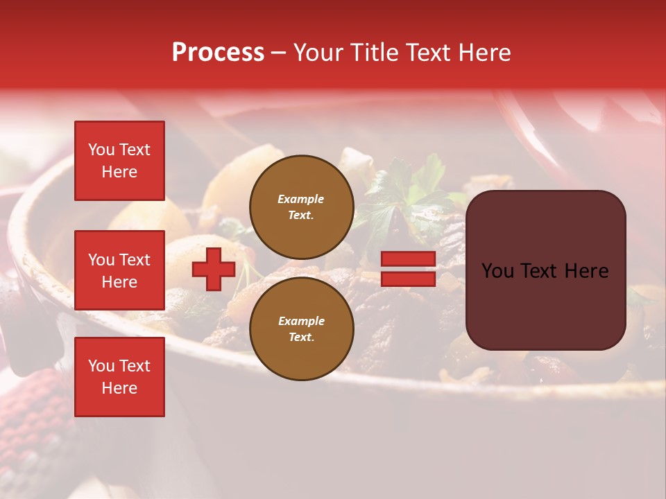 A Pot Full Of Food With A Spoon In It PowerPoint Template